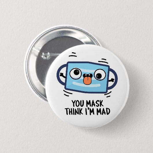 お前考え仮面不機嫌仮面おもしろいプリン 缶バッジ (正面&裏面)