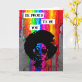 お前誇りを持ったになる |アフリカ系アメリカ人女性 カード (黄色い花)