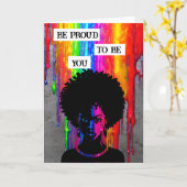 お前誇りを持ったになる |アフリカ系アメリカ人女性 カード (黄色い花)