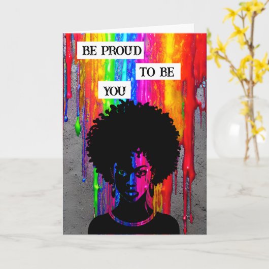 お前誇りを持ったになる |アフリカ系アメリカ人女性 カード (黄色い花)