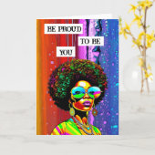 お前誇りを持ったになる | Groovy Woman of Colour カード (黄色い花)