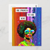 お前誇りを持ったになる | Groovy Woman of Colour ポストカード (正面/裏面)