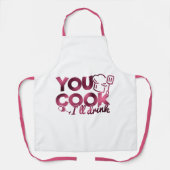 お前調理師ブルゴーニュ・フォイルタイポグラフィを飲むおもしろい エプロン (正面)