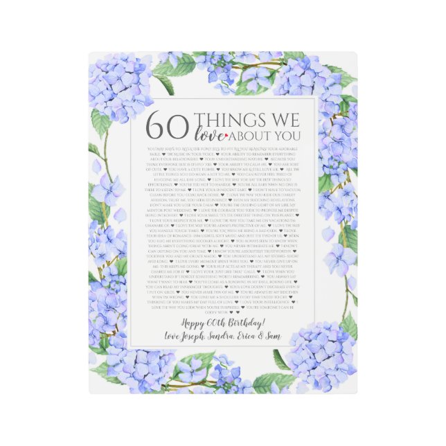 お前達のアジロギクの贈り物が好きな60点 メタルプリント (正面)