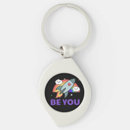 お前。レインボーロケットクラウドとハートキーチェーン キーホルダー