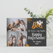 お化けかぼちゃのランタン ハロウィン フォト コラージュ シーズンカード (スタンド正面)