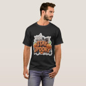 お化けが出そうなハロウィンのメッセージ Tシャツ (正面フル)