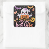 お化けだけど可愛い | ExDesigner | ハロウィン スクエアシール (バッグ)