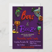 お化けとお酒 - ハロウィンパーティーのお誘い 招待状 (正面)