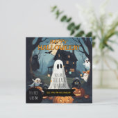 お化けとカボチャのハロウィンパーティー 招待状 (スタンド正面)