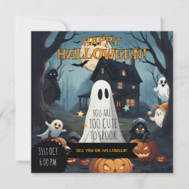 お化けとカボチャのハロウィンパーティー 招待状