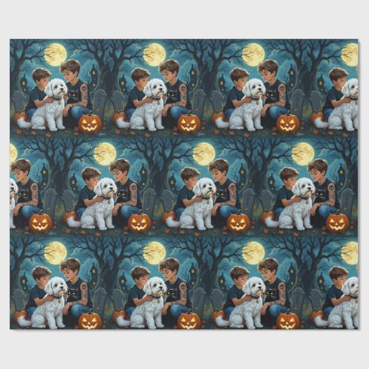 お化けとキュートなハロウィンの包装紙 ラッピングペーパー (フラット)