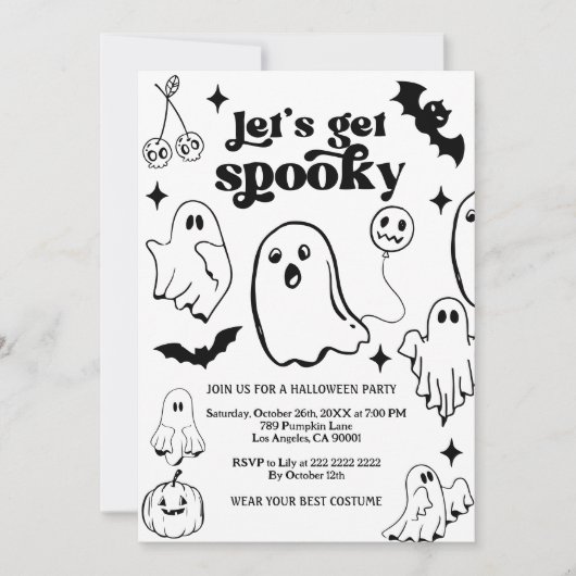 お化けとハロウィンパーティー 招待状 (正面)