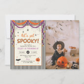 お化けと子供たちのハロウィン誕生日写真 招待状 (正面)
