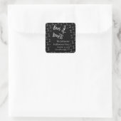 お化けと酒のハロウィンパーティー モノクロ スクエアシール (バッグ)