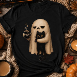 お化けと黒猫のハロウィン ハグ Tシャツ