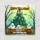 お化けのかわいいハロウィン コレクション スクエア名刺 (正面)