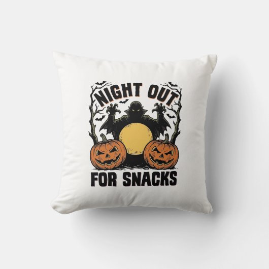 お化けのカボチャの夜の芸術のある面白いヴァンパイアのTシャツ クッション (正面)
