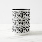 お化けのシルエット タイル模様 マグカップ (中央)
