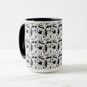 お化けのシルエット タイル模様 マグカップ (正面左)