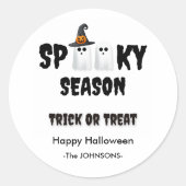 お化けのシーズンの幽霊 - ハロウィンデザイン ラウンドシール (正面)