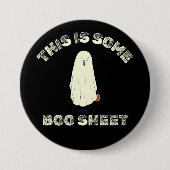 お化けのシーツですって？ - 面白いハロウィーン幽霊デザイン 缶バッジ (正面)