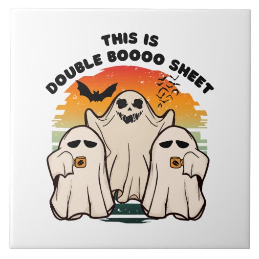 お化けのハロウィンコスチューム 楽しいブー タイル (正面)