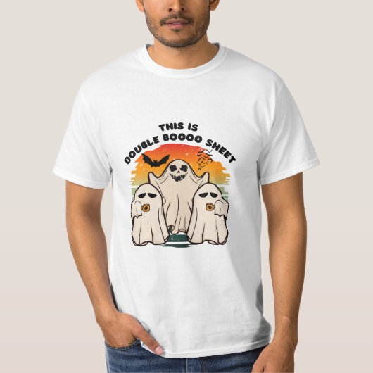 お化けのハロウィンコスチューム 面白いブー Tシャツ (正面)