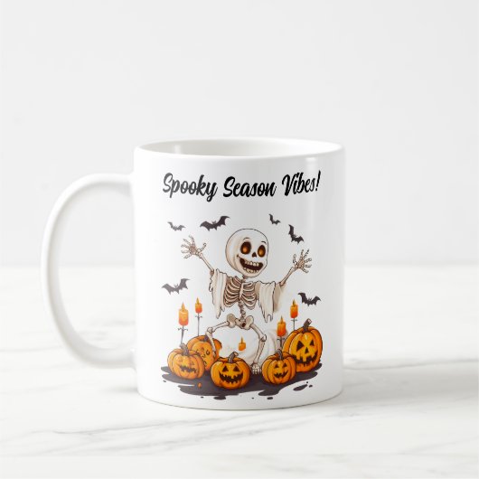 お化けのハロウィンシーン コーヒーマグカップ (左)