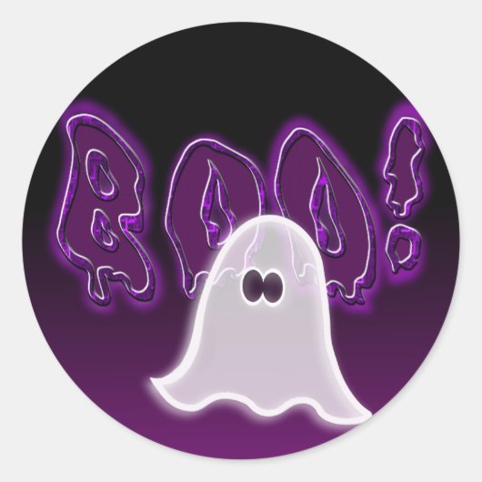 お化けのハロウィンステッカー ラウンドシール (正面)