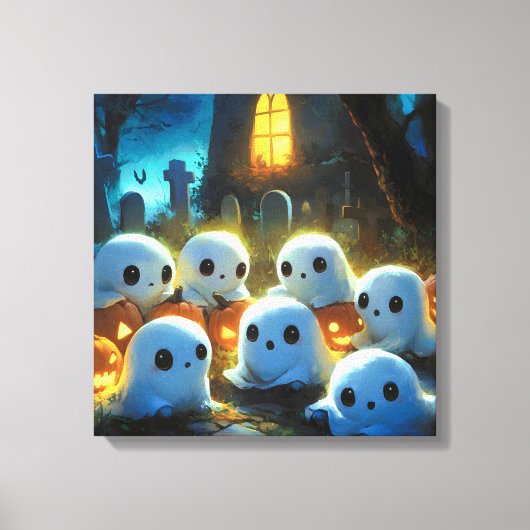 お化けのハロウィンネクロポリス キャンバスプリント (正面)