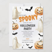 お化けのハロウィンパーティー招待状 ファンシードレス 招待状 (正面)