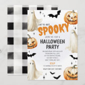 お化けのハロウィンパーティー招待状 ファンシードレス 招待状 (正面/裏面)