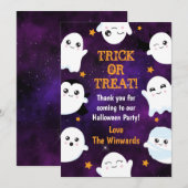 お化けのハロウィンパーティ サンキューカード (正面/裏面)