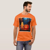 お化けのハロウィンライトデザイン Tシャツ (正面フル)