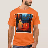 お化けのハロウィンライトデザイン Tシャツ (正面)