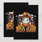 お化けのハロウィン ウエスタン ヴィンテージ おばけ 面白い かわいい 招待状 (正面/裏面)