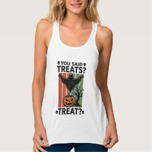 お化けのパンの洒落とカボチャのハロウィンTシャツ タンクトップ