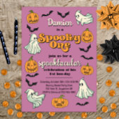 お化けのワン ハロウィン 秋の最初の誕生日 招待状