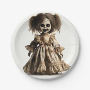 お化けの不気味な人形 ハロウィン衣装パーティ ペーパープレート