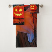 お化けの可愛いハロウィングローデザイン バスタオルセット (インサイチュ)