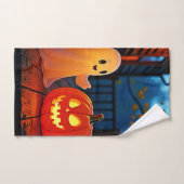 お化けの可愛いハロウィングローデザイン バスタオルセット (ハンドタオル)