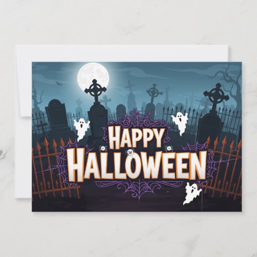 お化けの墓場のハロウィン招待状 招待状 (正面)