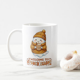 お化けの季節のマグカップにようこそ コーヒーマグカップ