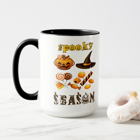 お化けの季節 アートのサムネイル ハッピーハロウィン マグカップ (ドーナツ付き)