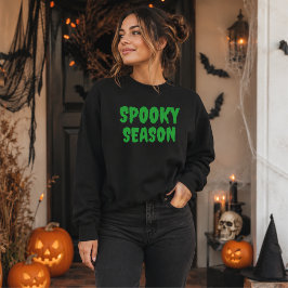 お化けの季節 グリーン ハロウィン タイポグラフィー Tシャツ