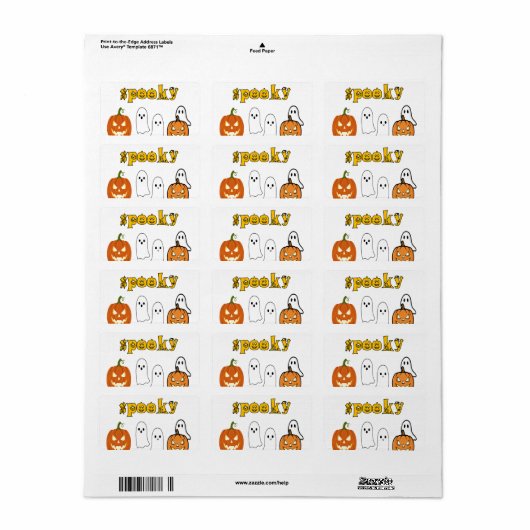 お化けの季節 ハッピーハロウィン ラベル (フルシート)