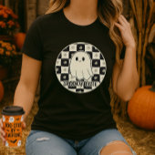 お化けの市松模様 かわいいスプーキーなデザイン Tシャツ