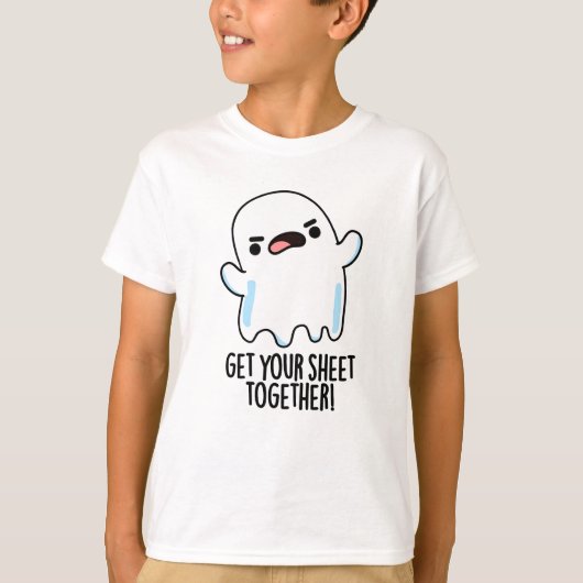 お化けの幽霊パロディTシャツ「シート整理しろ」幽霊の冗談だよ Tシャツ (正面)