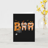 お化けの歯のカボチャの歯科医 歯科衛生士 ハロウィン カード (黄色い花)